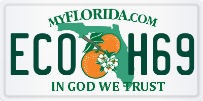 FL license plate ECOH69