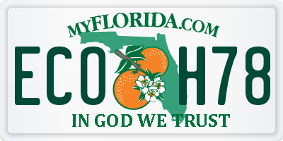 FL license plate ECOH78