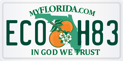 FL license plate ECOH83