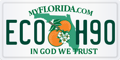 FL license plate ECOH90