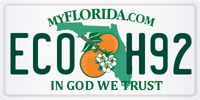 FL license plate ECOH92