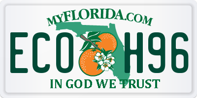 FL license plate ECOH96