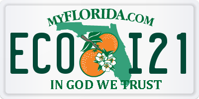 FL license plate ECOI21