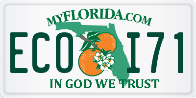 FL license plate ECOI71