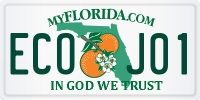FL license plate ECOJ01
