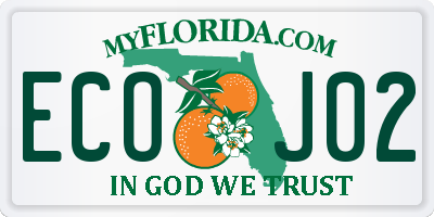 FL license plate ECOJ02