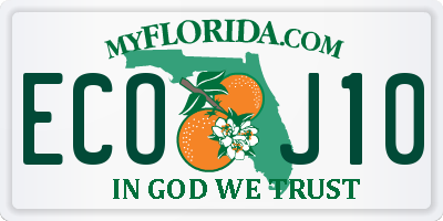 FL license plate ECOJ10