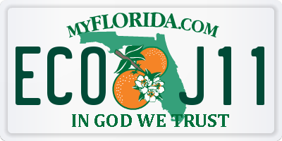 FL license plate ECOJ11