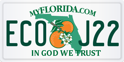 FL license plate ECOJ22