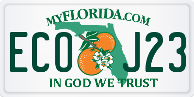 FL license plate ECOJ23