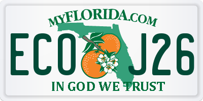 FL license plate ECOJ26