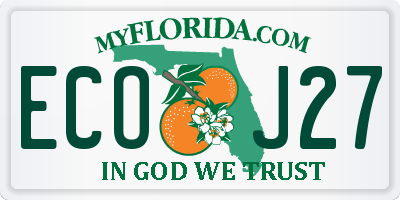 FL license plate ECOJ27