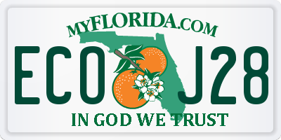 FL license plate ECOJ28
