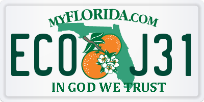 FL license plate ECOJ31