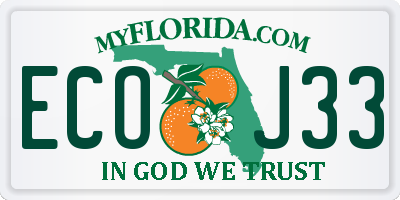 FL license plate ECOJ33