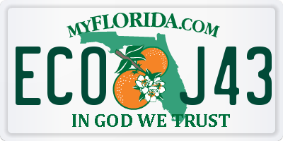 FL license plate ECOJ43