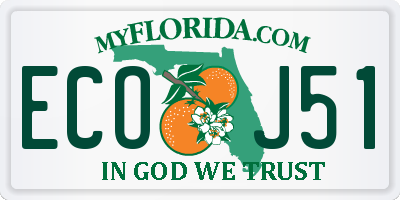 FL license plate ECOJ51