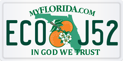 FL license plate ECOJ52