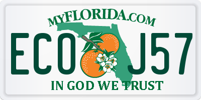 FL license plate ECOJ57