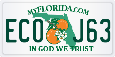 FL license plate ECOJ63