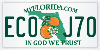 FL license plate ECOJ70