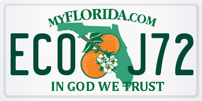 FL license plate ECOJ72