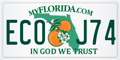 FL license plate ECOJ74