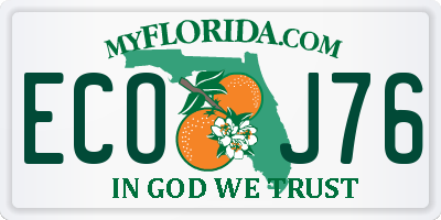 FL license plate ECOJ76