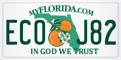 FL license plate ECOJ82