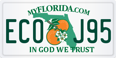 FL license plate ECOJ95