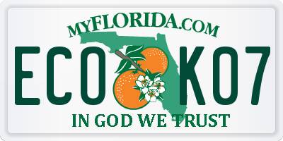 FL license plate ECOK07