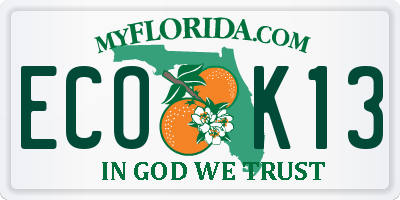 FL license plate ECOK13