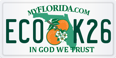 FL license plate ECOK26
