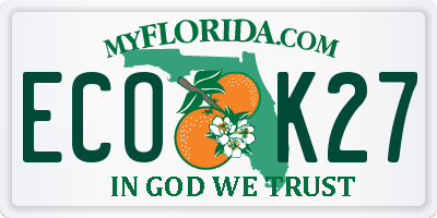 FL license plate ECOK27