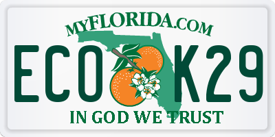 FL license plate ECOK29