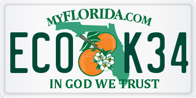 FL license plate ECOK34