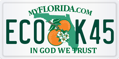 FL license plate ECOK45