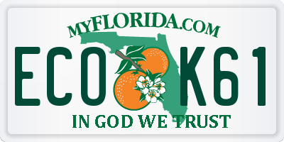 FL license plate ECOK61