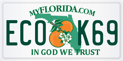 FL license plate ECOK69
