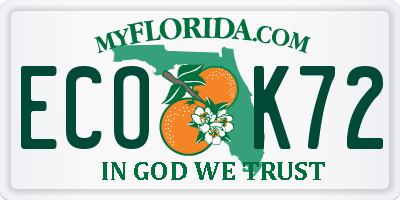 FL license plate ECOK72