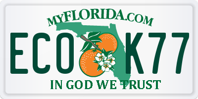 FL license plate ECOK77