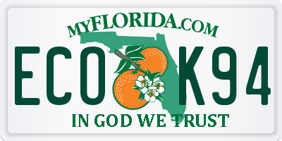 FL license plate ECOK94