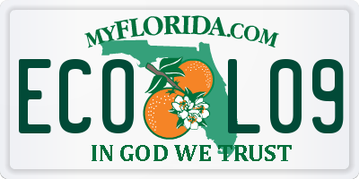 FL license plate ECOL09