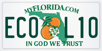 FL license plate ECOL10