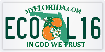FL license plate ECOL16