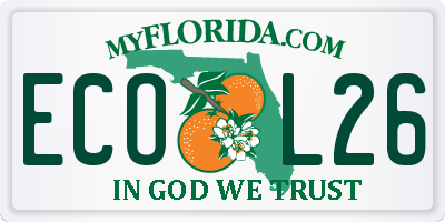 FL license plate ECOL26