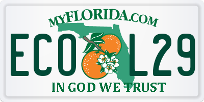 FL license plate ECOL29