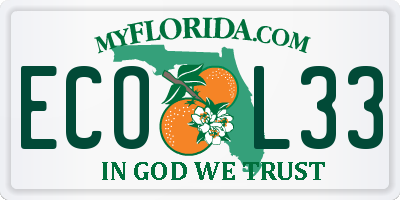 FL license plate ECOL33