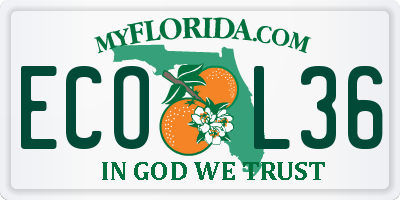 FL license plate ECOL36