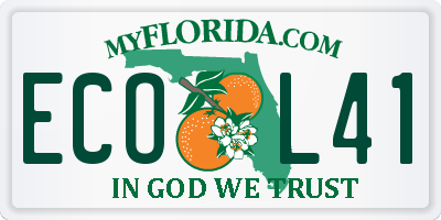 FL license plate ECOL41
